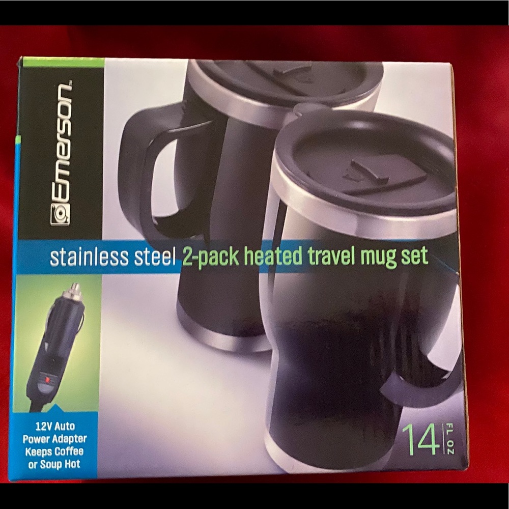 Emerson 2-Pack Stainless Steel Heated Travel Mug